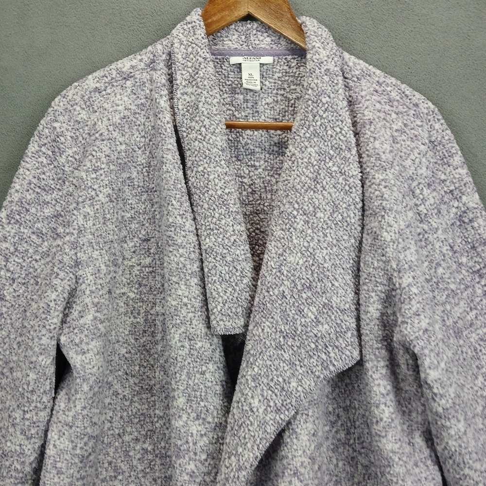 Alfani Intimate Cardigan Sweater Womens XL Purple Knit Open Front Shawl Collar - Picture 3 of 7